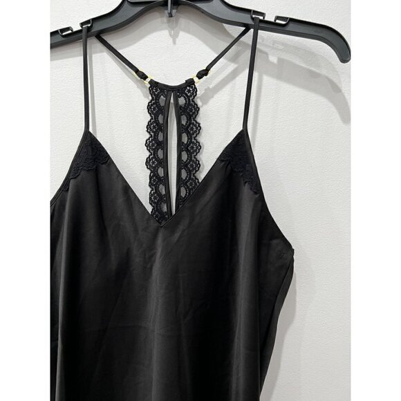 NWOT FLORA NIKROOZ Size S CHEMISE Lace detail back BLACK - Picture 6 of 12